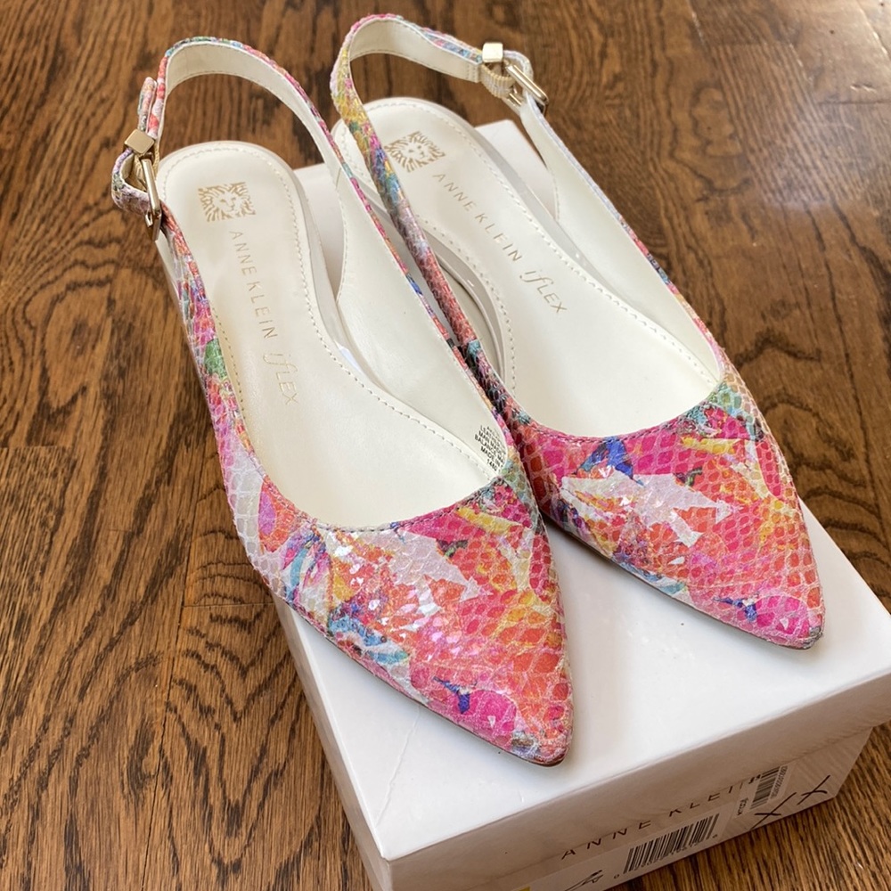 Anne Klein iFlex Colorful slingback heels Size 7 NWT/B